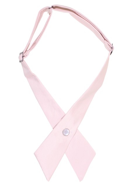 Solid Satin Cross Tie in Blush Pink