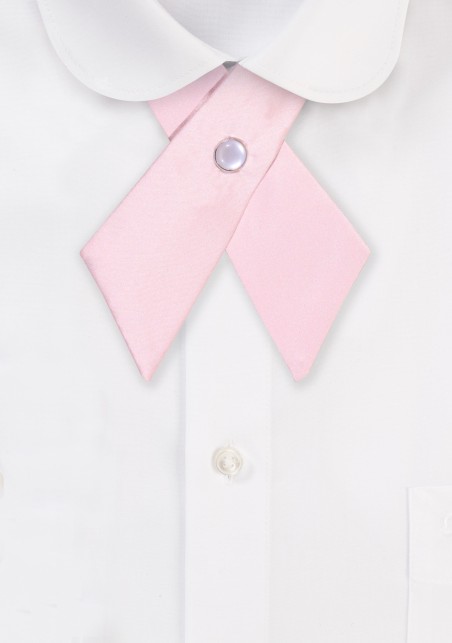 Solid Satin Cross Tie in Blush Pink