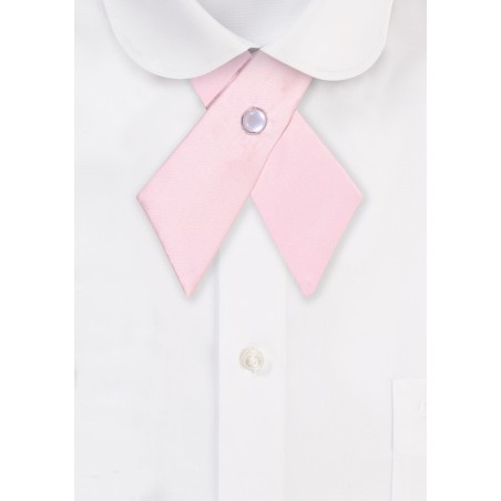 Solid Satin Cross Tie in Blush Pink