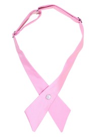 Solid Satin Cross Tie in Pink