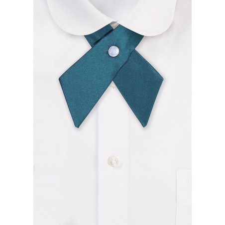 Solid Satin Cross Tie in Gem