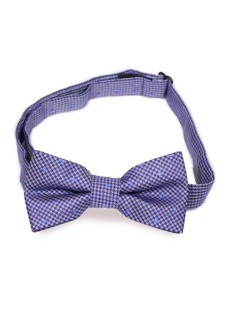 Blue Textured polka dot and Houndstooth kids bow tie