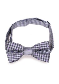 Purple and White Houndstooth and Polka Dot Kids Bow Tie