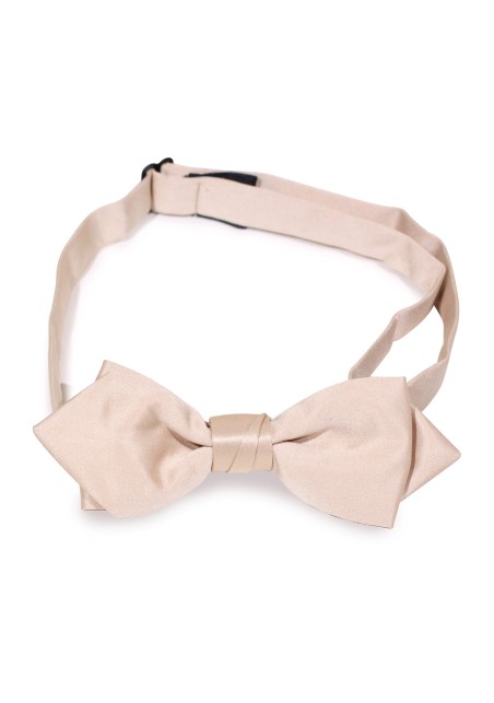 Champagne Colored Diamond Cut Kids Bow Tie