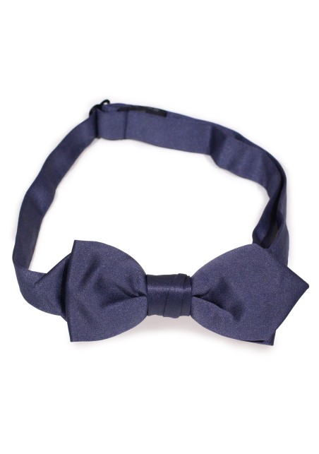 Navy Colored Diamond-Cut Kids Bow Tie