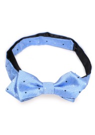 Light Blue Polka Dot Diamond cut Bow Tie for Kids