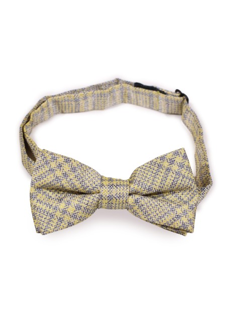 Yellow and Gray Rustic Plaid Kids Bow Tie