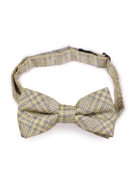 Yellow and Gray Rustic Plaid Kids Bow Tie