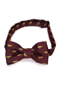 Burgundy Car Bow Tie for Kids