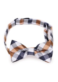 Silver, Copper and Navy Kids Bow Tie