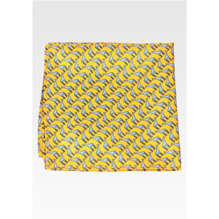 Yellow Giraffe Print Pocket Square