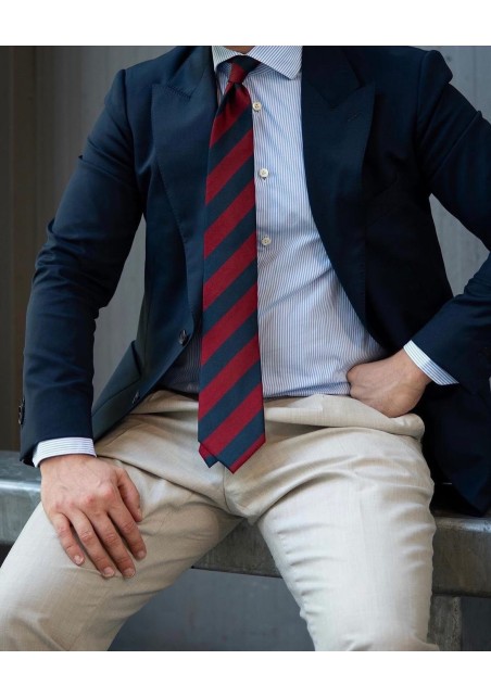 Navy and Red Necktie Styled