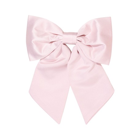 Hair Bow in Solid Blush Pink Front