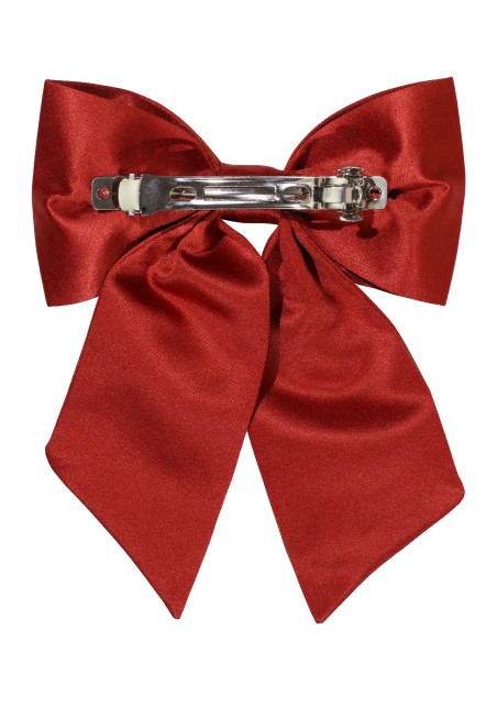 Hair Bow in Solid Sedona Satin Back Clip