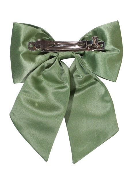 Hair Bow in Solid Moss Green Back Clip