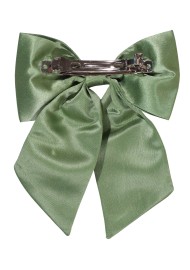 Hair Bow in Solid Moss Green Back Clip