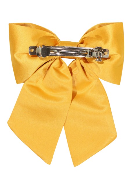 Hair Bow in Solid Amber Gold Back Clip