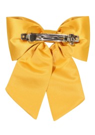 Hair Bow in Solid Amber Gold Back Clip