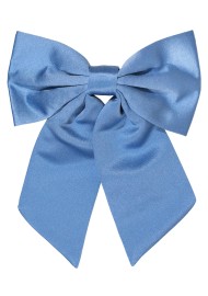 Hair Bow in Solid Steel Blue Front