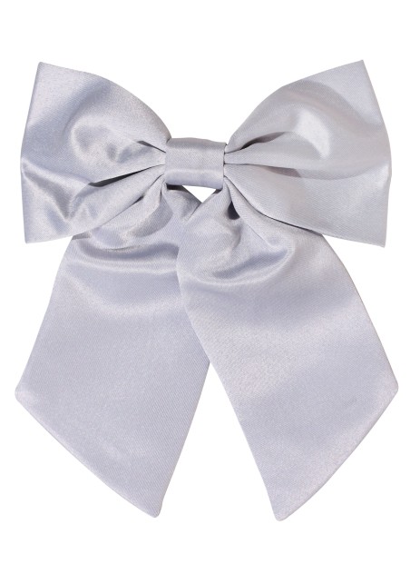 Hair Bow in Solid Silver Front