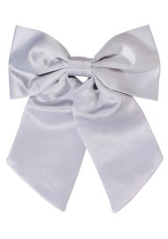 Hair Bow in Solid Silver Front