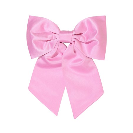 Hair Bow in Solid Pink Front