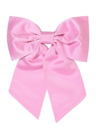Hair Bow in Solid Pink Front