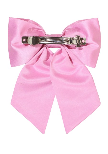 Hair Bow in Solid Pink Back Clip