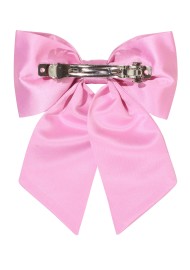 Hair Bow in Solid Pink Back Clip