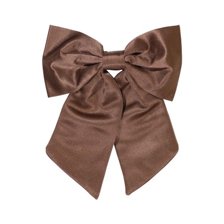 Hair Bow in Solid Walnut Front