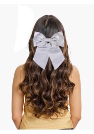 Hair Bow in Solid Silver Women's Hair Clip