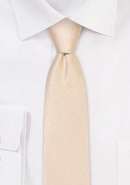 Solid Satin Skinny Tie in Champagne