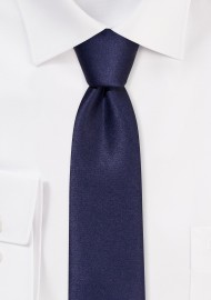 Solid Satin Skinny Tie in Navy