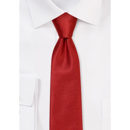 Solid Satin Skinny Tie in Sedona