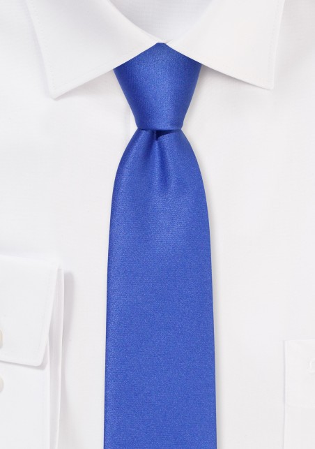 Solid Satin Skinny Tie in Morning Glory