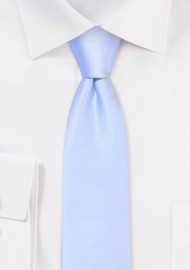 Solid Satin Skinny Tie in Ice Blue