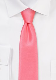 Solid Satin Skinny Tie in Parfait