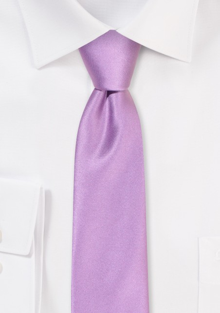 Solid Satin Skinny Tie in Bouquet