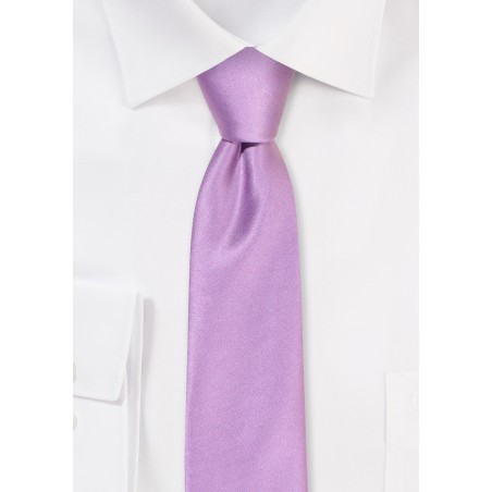 Solid Satin Skinny Tie in Bouquet
