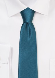 Solid Satin Skinny Tie in Gem