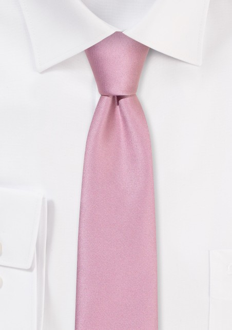 Solid Satin Skinny Tie in Quartz
