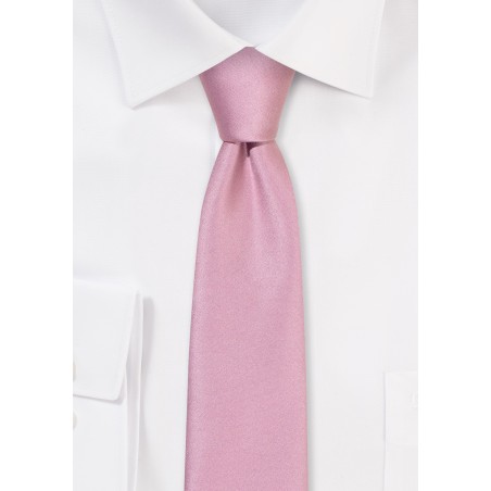 Solid Satin Skinny Tie in Quartz