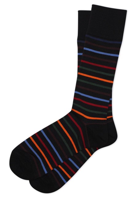 Colorful Black Striped Dress Socks