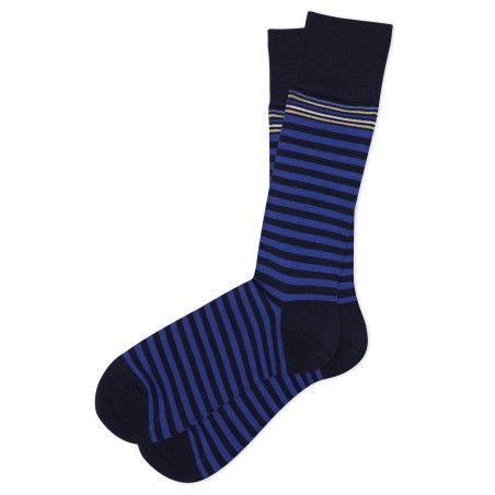 Preppy Blue Striped Dress Socks