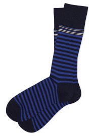 Preppy Blue Striped Dress Socks