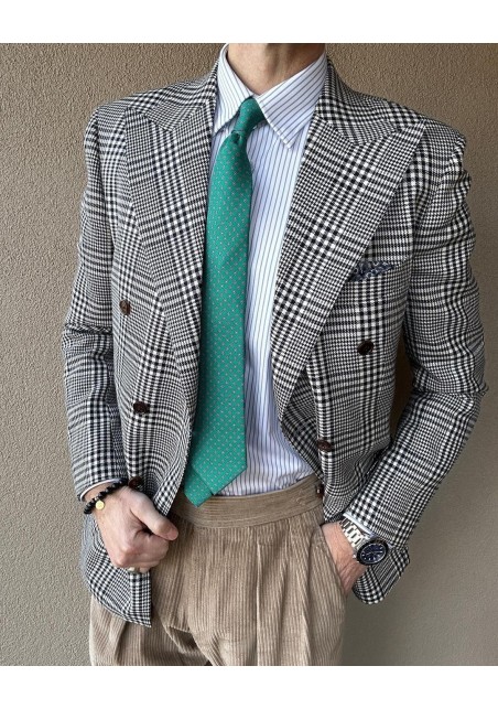 Emerald Green Tie with Aqua and Lilac Floral Print Styled