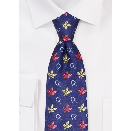 Navy Autum Leaf Tie