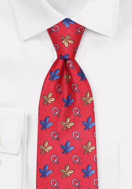 Crimson Red Autum Leaf Tie