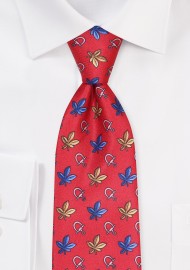 Crimson Red Autum Leaf Tie