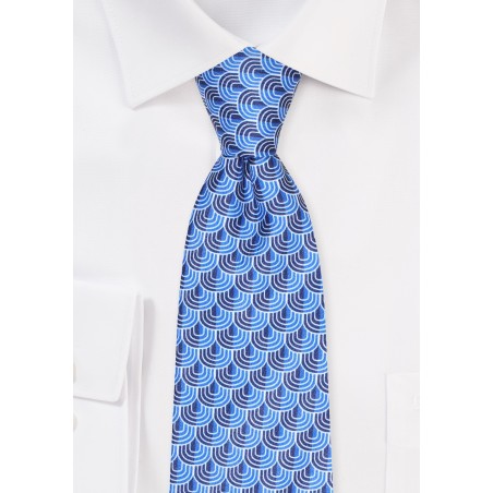 Geometric Seashell Print Tie